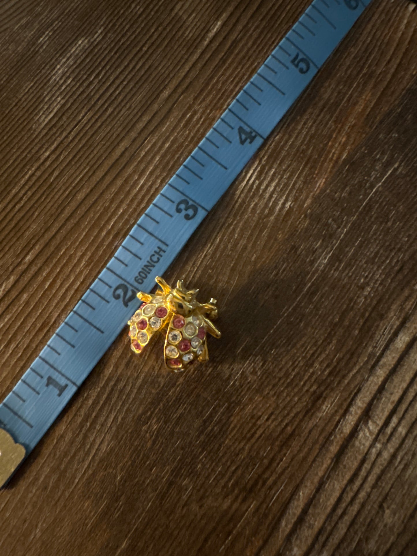 Rhinestone Ladybug Brooch