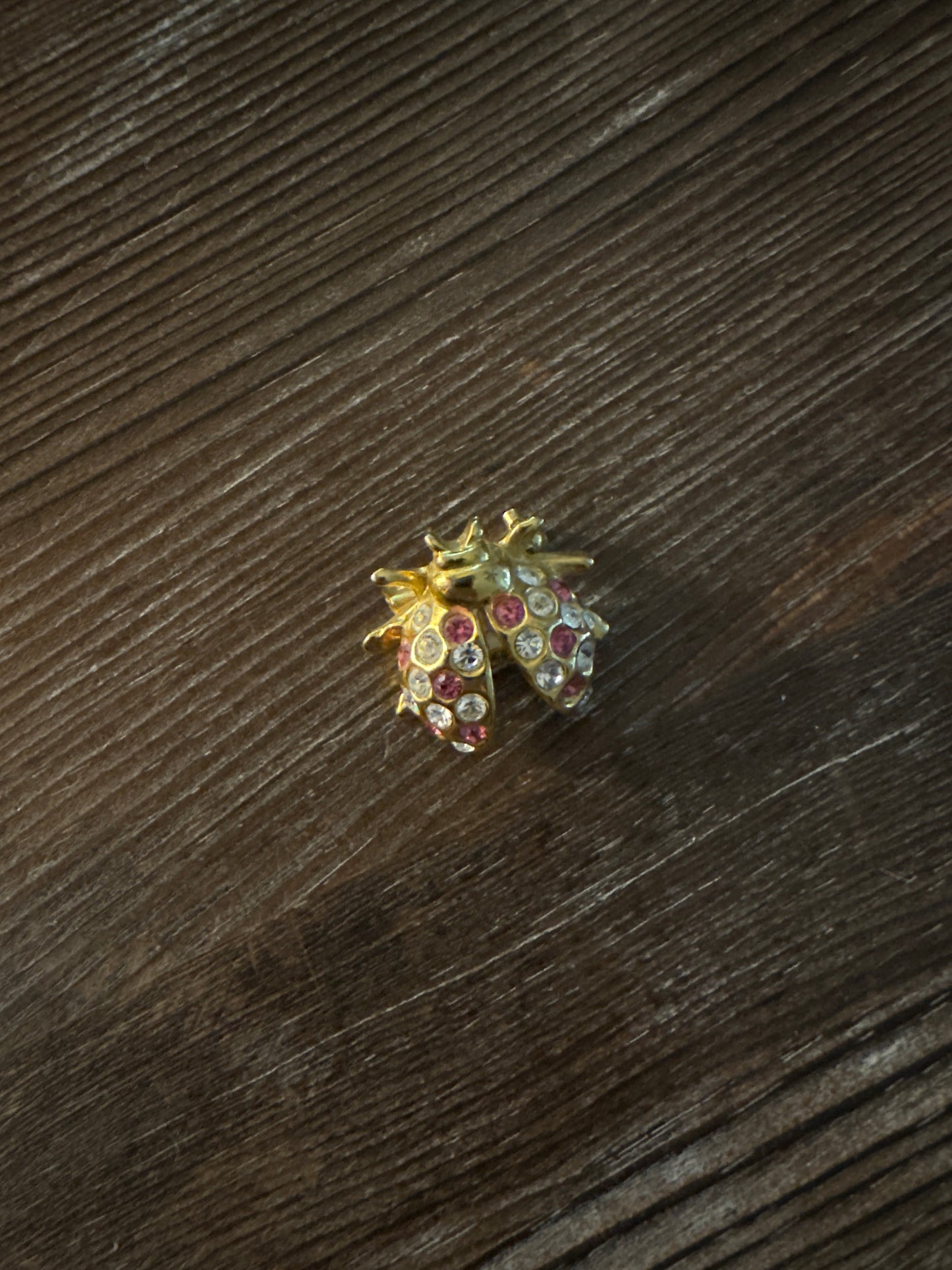 Rhinestone Ladybug Brooch