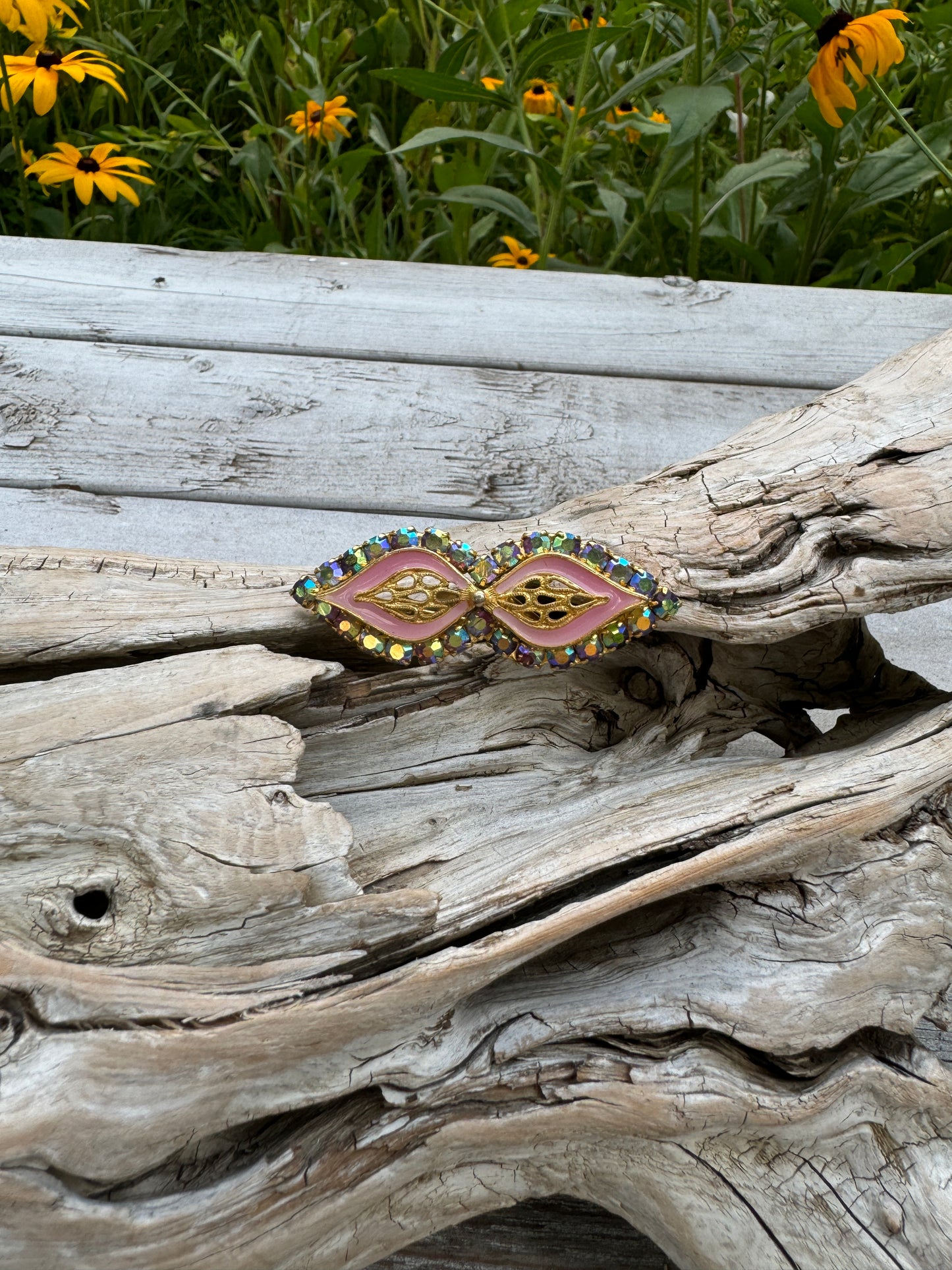 Vintage Pink Enamel Brooch