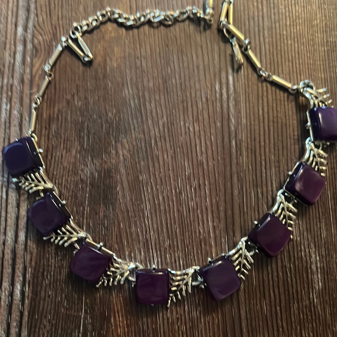 Vintage Purple Thermoset Necklace