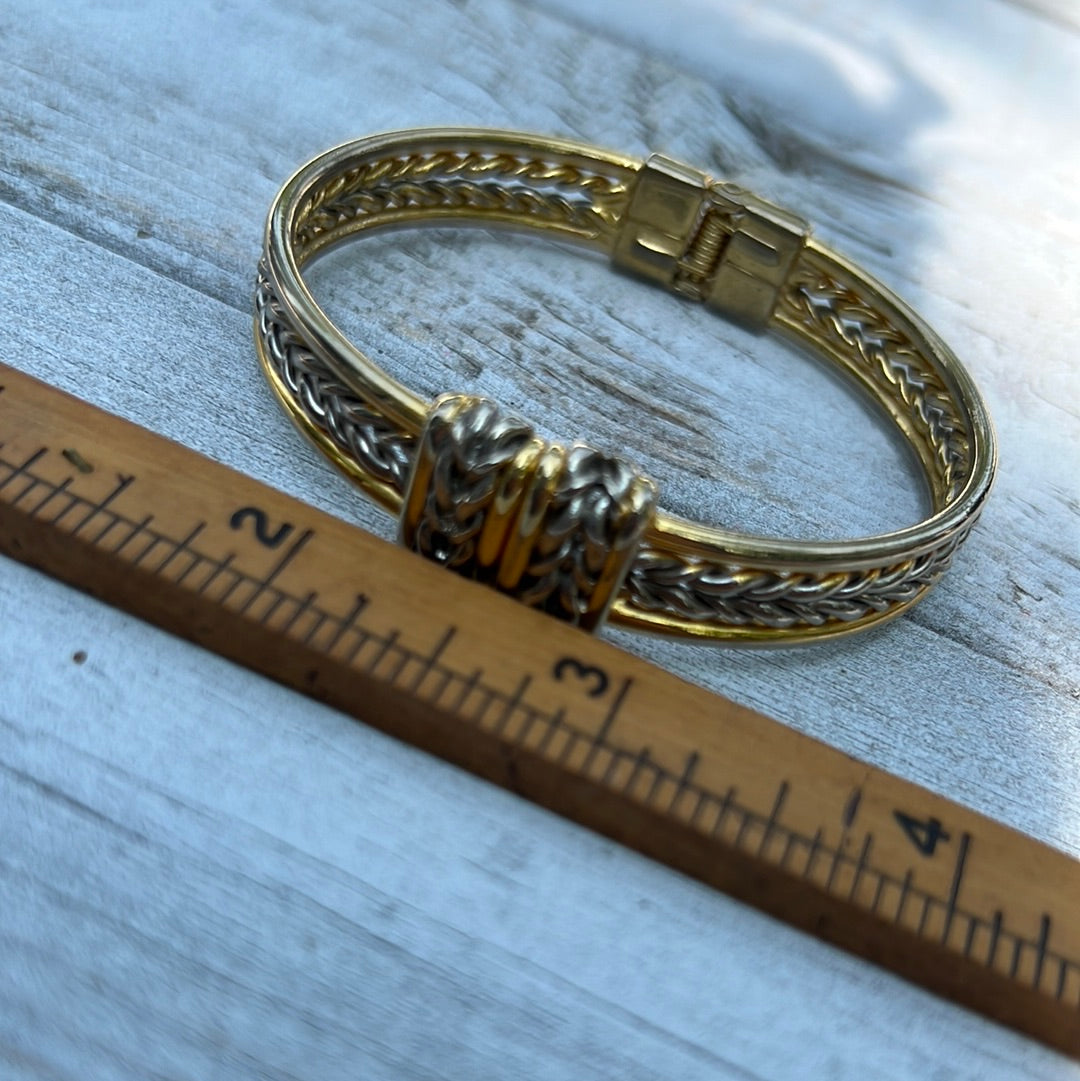 Vintage Two Tone Clamp Bracelet