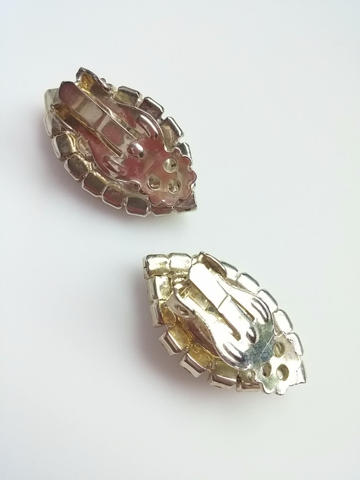 Vintage Rhinestone Earrings Large Marquis Center Clip Back - Dirty 30 Vintage | Vintage Clothing, Vintage Jewelry, Vintage Accessories