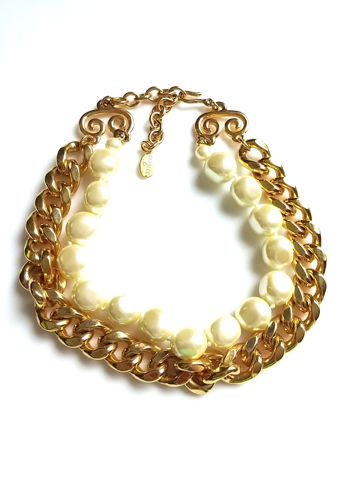 Vintage Judy Lee Choker Pearl & Gold Tone Necklace Bold Chunky - Dirty 30 Vintage | Vintage Clothing, Vintage Jewelry, Vintage Accessories