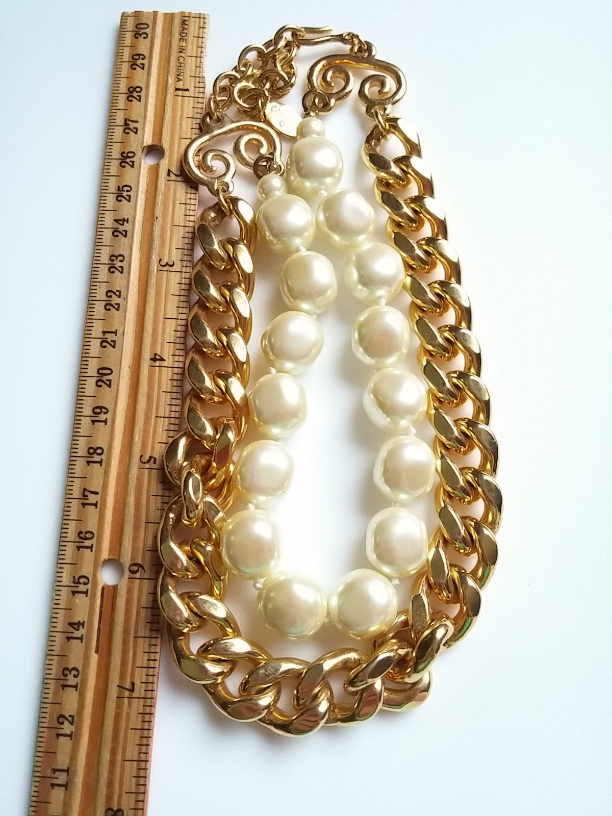 Vintage Judy Lee Choker Pearl & Gold Tone Necklace Bold Chunky - Dirty 30 Vintage | Vintage Clothing, Vintage Jewelry, Vintage Accessories