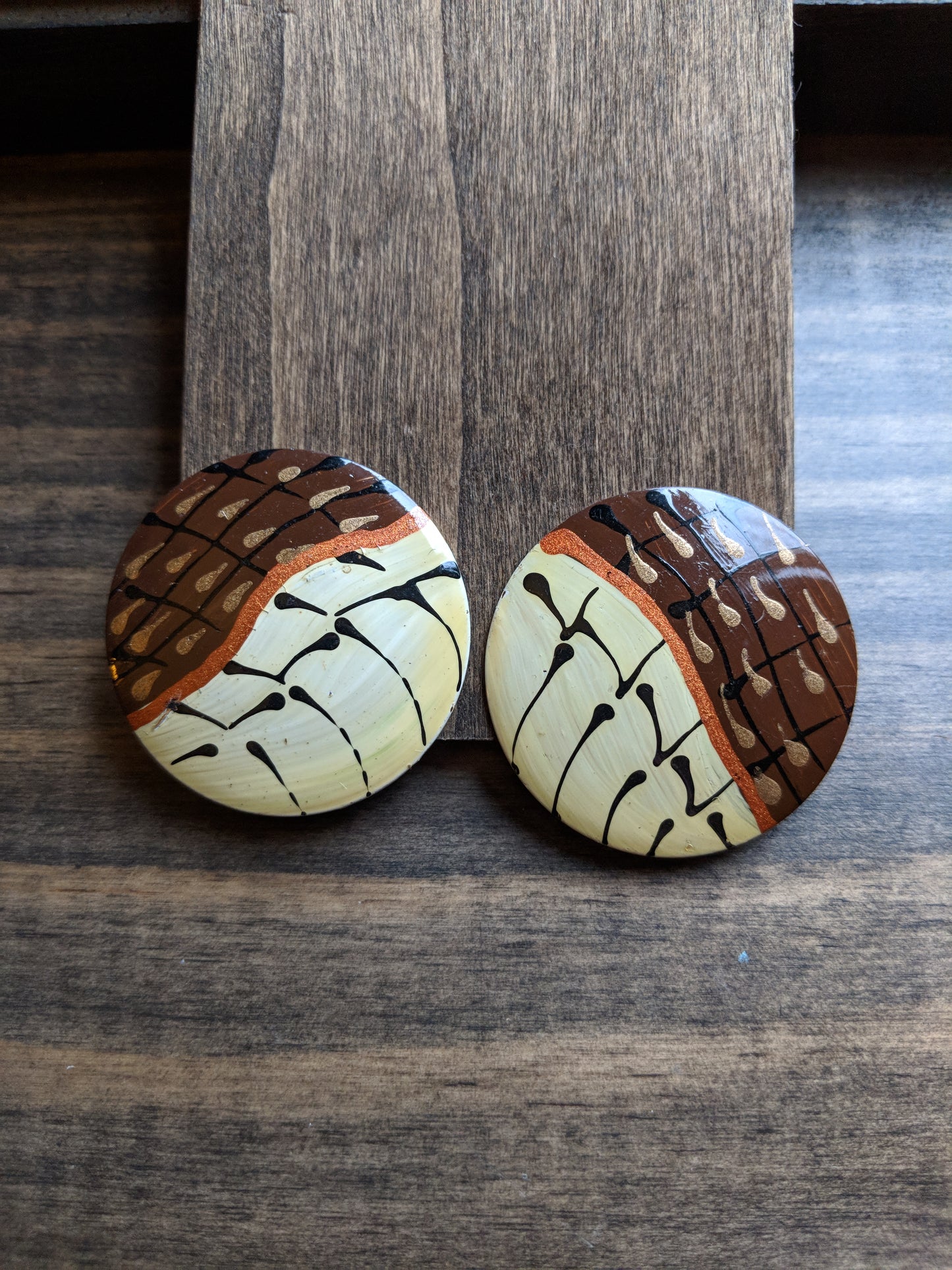 Round Enamel Earrings