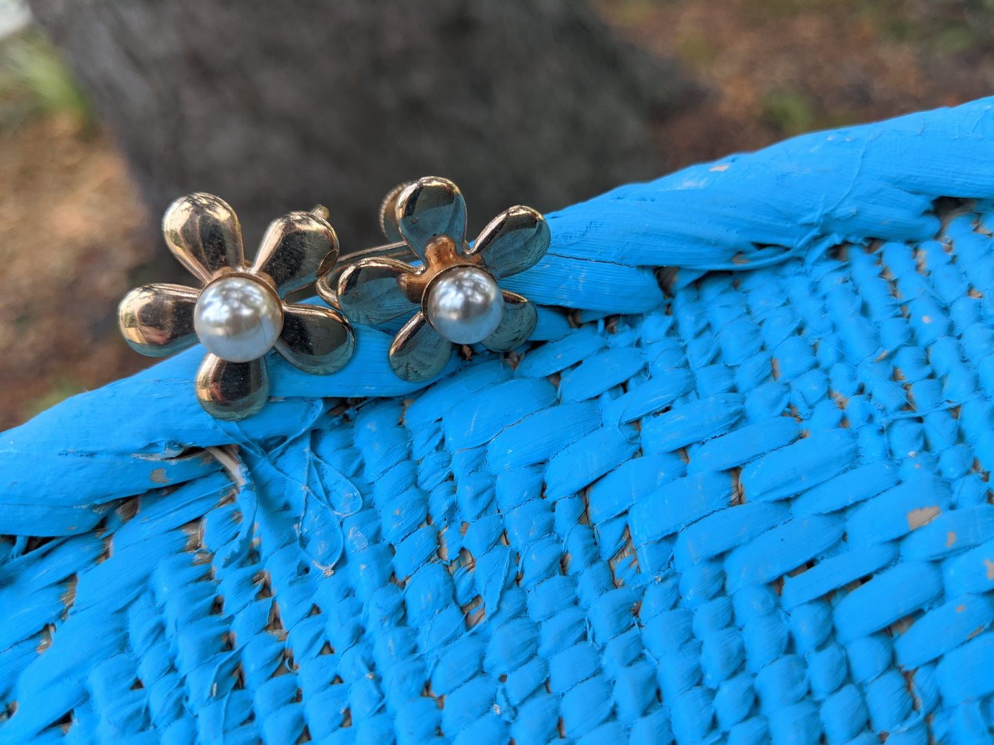 Rose Gold Brooch + Earring Set