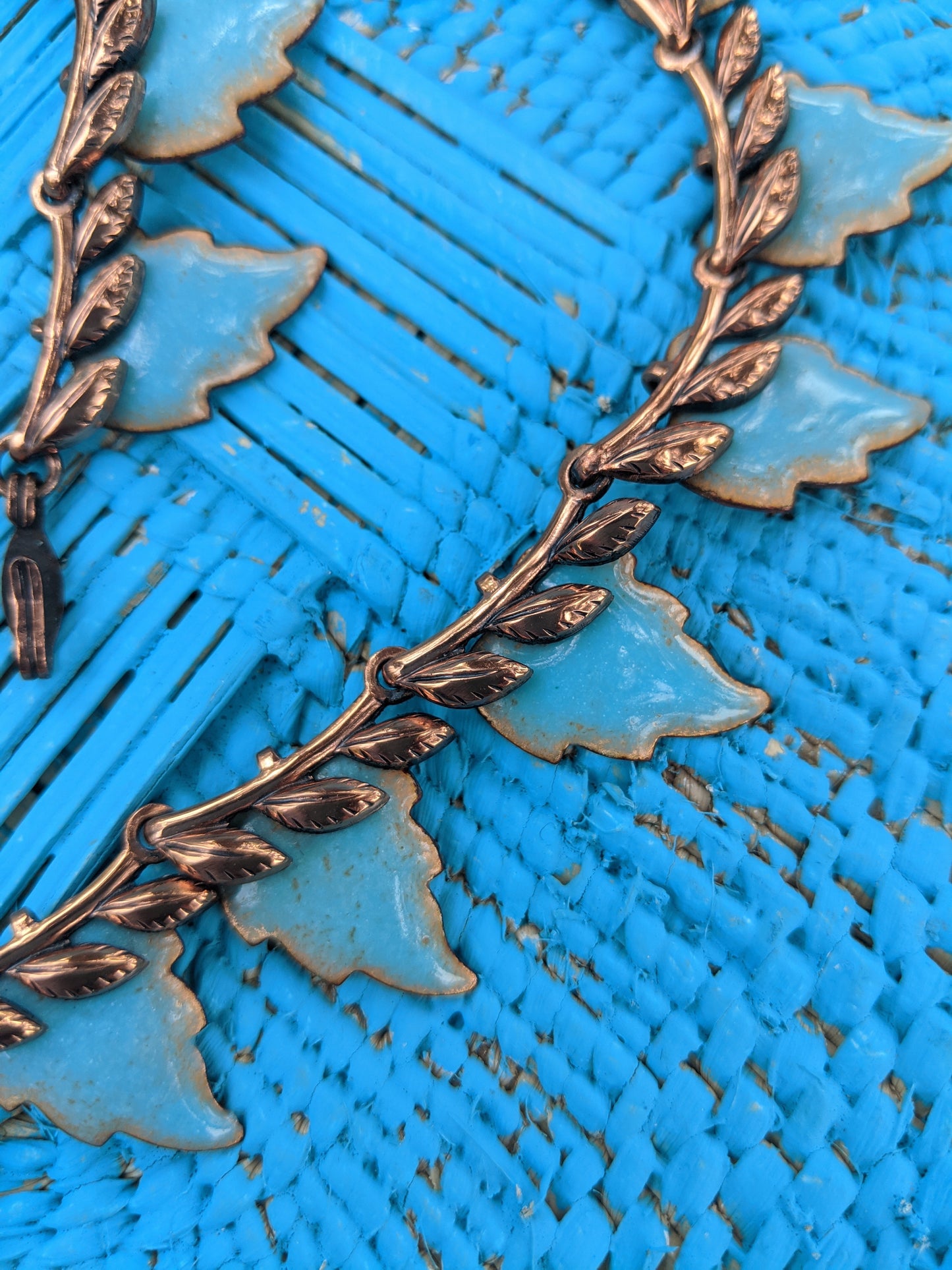 Matisse Blue + Copper Leaf Necklace