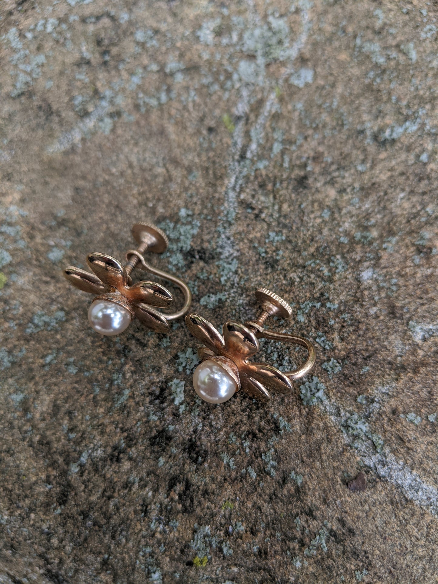 Rose Gold Brooch + Earring Set